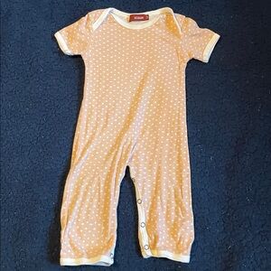 Milkbarn pink and white Baby romper with polka dot print